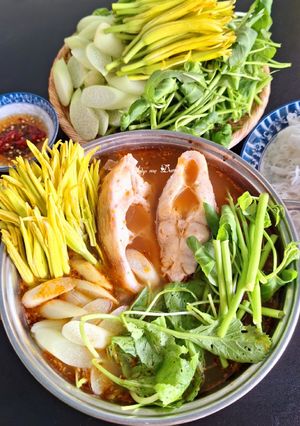 Hình của món Lẩu cá diêu hồng.