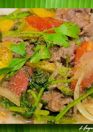 Hình của món Phở Áp Chảo Thịt Bò Xào.