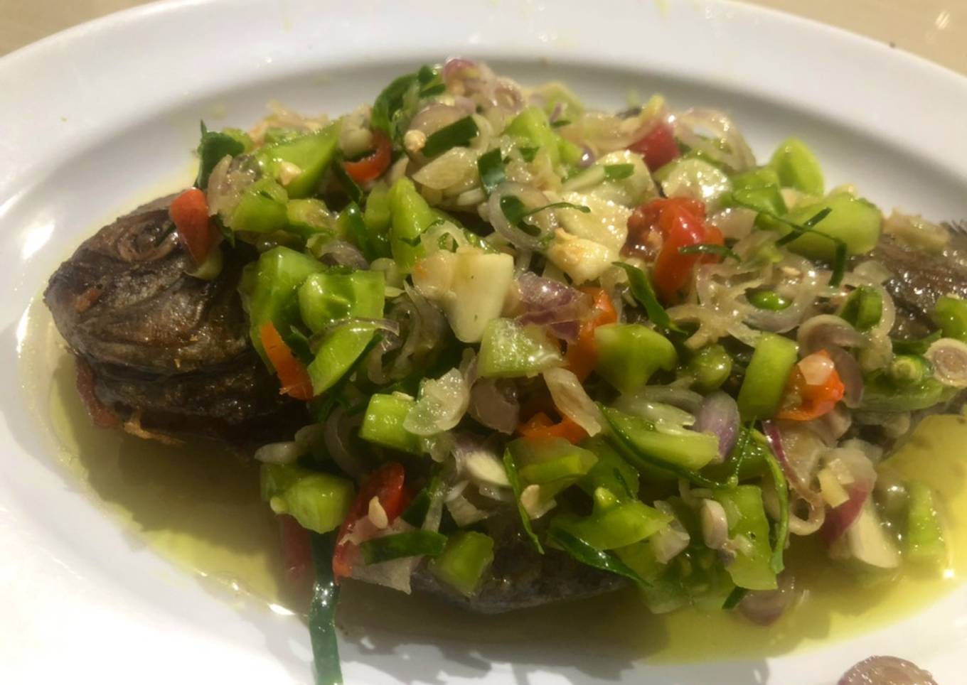 Tomat Hijau Bakar Bawal Matah MSG Free