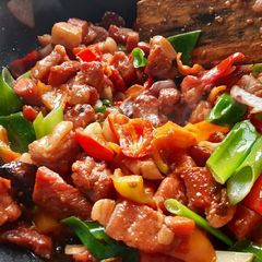 A picture of Sauted pork belly.