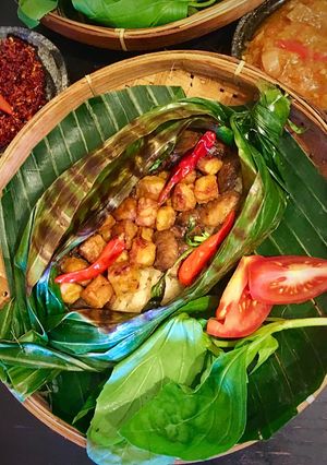 Foto resep Nasi Bakar Liwet Jamur + Tempeh (vegetarian)