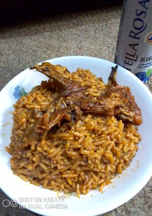 A picture of Stockfish Jollof Rice.
