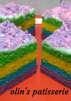 Foto resep Rainbow Cake Kukus ala Ny.Liem