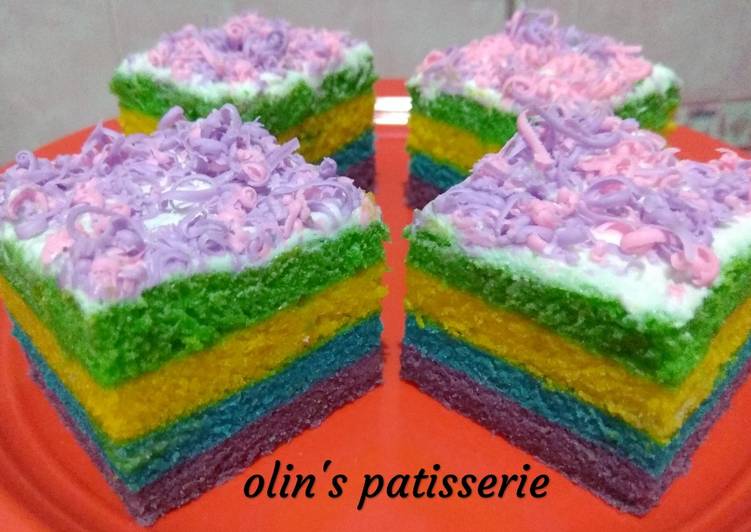 Rainbow Cake Kukus ala Ny.Liem