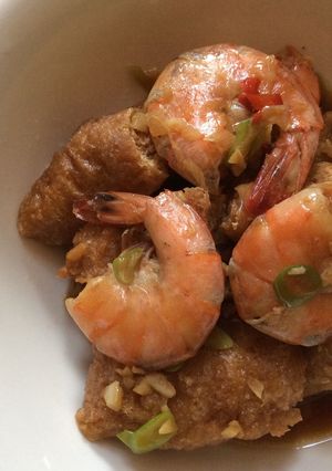 Foto resep Tumis udang tahu saus kecap