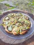 Tekercs, matcha mázzal és fekete szezámmagkrémmel ! VEGÁN