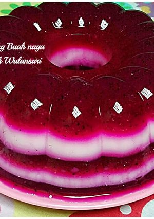 Foto resep Puding Buah Naga lapis Susu