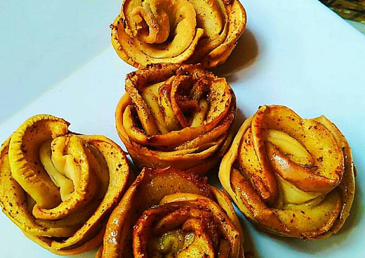 Baked Apple Rose Puff Pastry Cups