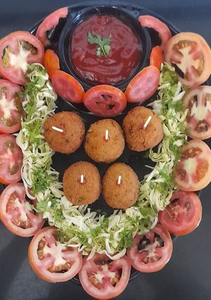 A picture of Vegetable cheese lolipop.