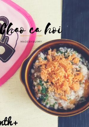 Hình của món Cháo cá hồi, cà chua, rau dền cơm.