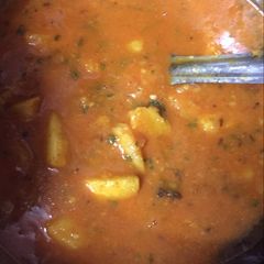 A picture of Restaurant style aloo ki sabji.