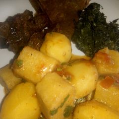 A picture of Potato and matoke stew.