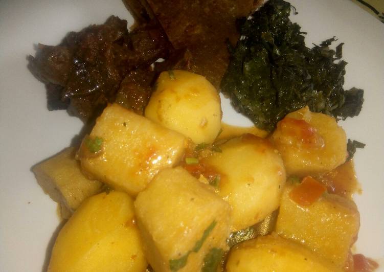 Recipe of Speedy Potato and matoke stew