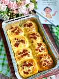 Roti Sobek Daging Asap Keju Tanpa Ulen Tanpa Telur (Margarin)