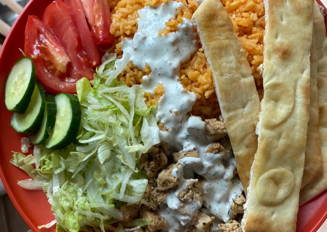Vegetarian Halal Cart-Style Chick’n and Rice 𝓥𝓖 (𝙿𝚕𝚊𝚗𝚝 𝙱𝚊𝚜𝚎𝚍 𝙼𝚊𝚖𝚊𝚜🌿)