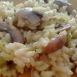 Risotto de puerros y champiñones con original caldo de verduras cocido en Agua de Mar