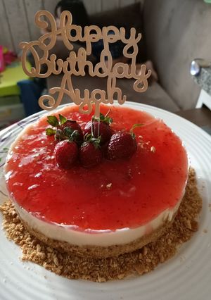 Foto resep Strawberry cheesecake with regal #simplecake#nobake