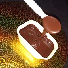 A picture of Homemade chocolate ganache.