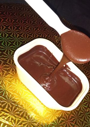 A picture of Homemade chocolate ganache.