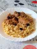 Pollo al vermut con pasas