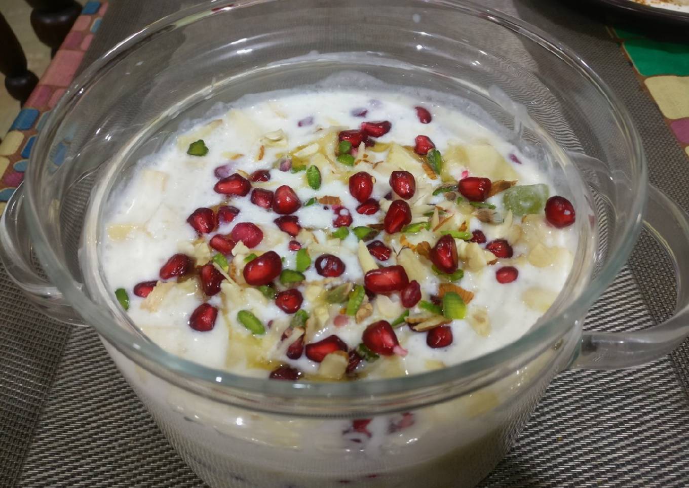 Fruits Raita with curd and milkmaid