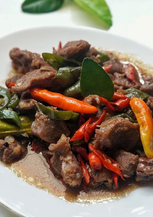 Foto resep Tumis daging kambing lada hitam