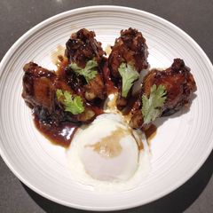 A picture of Coke Chicken with Poached Egg.
