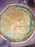 Tarta de crema pastelera azul