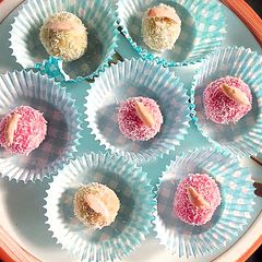 Coconut Milk powder ladoo ! A picture of Coconut Milk powder ladoo !.