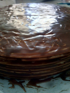 Una foto de Tarta de obleas y nocilla
