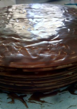 Una foto de Tarta de obleas y nocilla