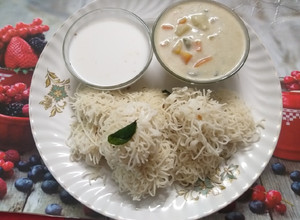 A picture of Idiyappam/ Rice Noodles.