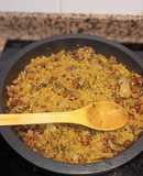 Arroz con jamón y champiñones