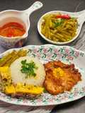 Com tam suon cha (Vietnamese Broken Rice with Grilled Pork Chop and Egg Meatloaf)