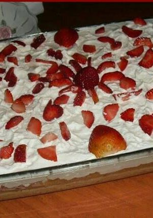 Una foto de Pastel frío de fresa