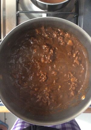 Una foto de Bistec en chile negro