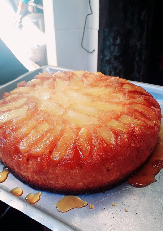 Una foto de Tarta de manzana invertida