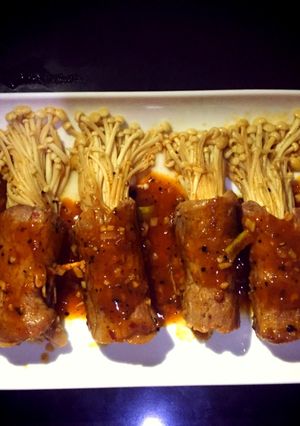 Foto resep Delicious Enoki Roll