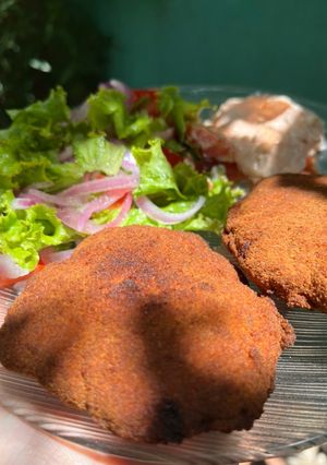 Una foto de Milanesas de hamburguesas