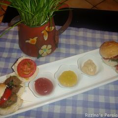 A picture of My Persian style home made burger.