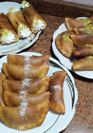 صورة لوصفة عجينه القطايف ناجحه جداً وبثلاث حشوات مختلفه
