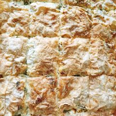A picture of Börek with Feta Cheese.