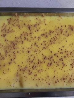 Una foto de Tarta de bizcocho y flan
