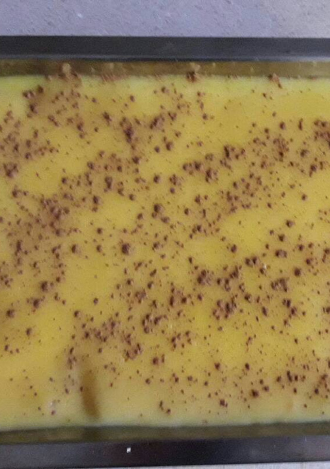 Una foto de Tarta de bizcocho y flan