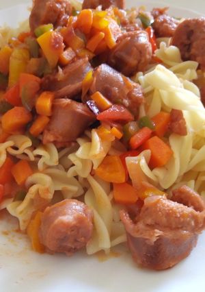 A picture of Pasta and Sausage Stew Sauce.