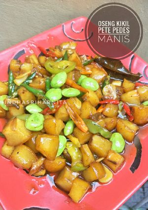 Foto resep Oseng Kikil pete pedes manis