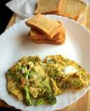 Broccoli,Dill and Feta Omelette with Toast