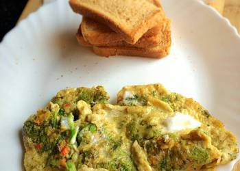 Without Fail Making Recipe BroccoliDill and Feta Omelette with Toast Restaurant Style