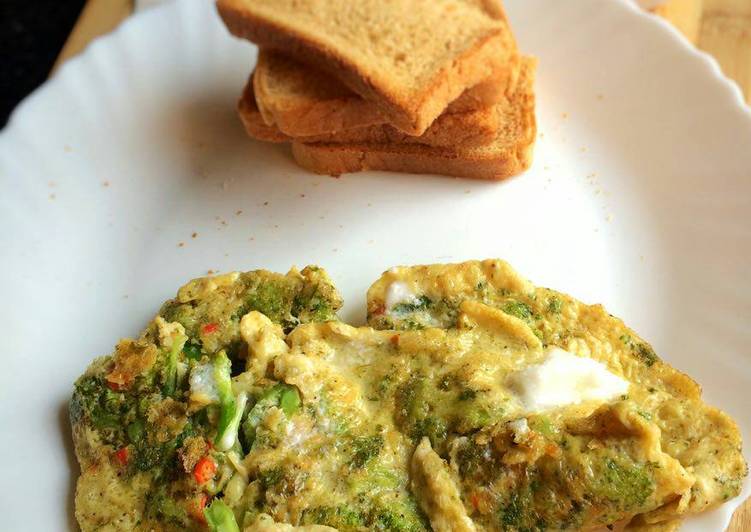 Recipe of Favorite Broccoli,Dill and Feta Omelette with Toast