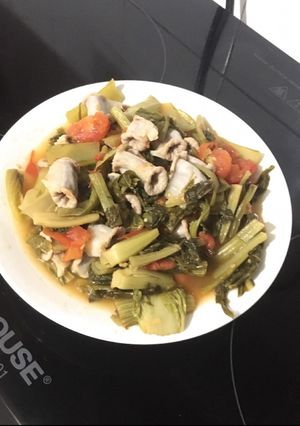 Hình của món Lòng xào dưa chua.